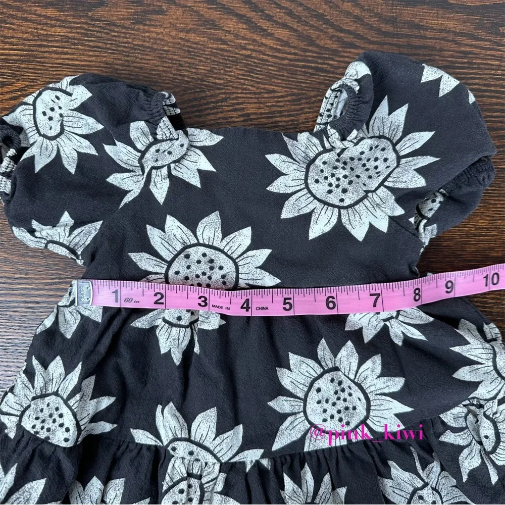 Little Co by Lauren Conrad Black and White Organic Tiered Baby Dress